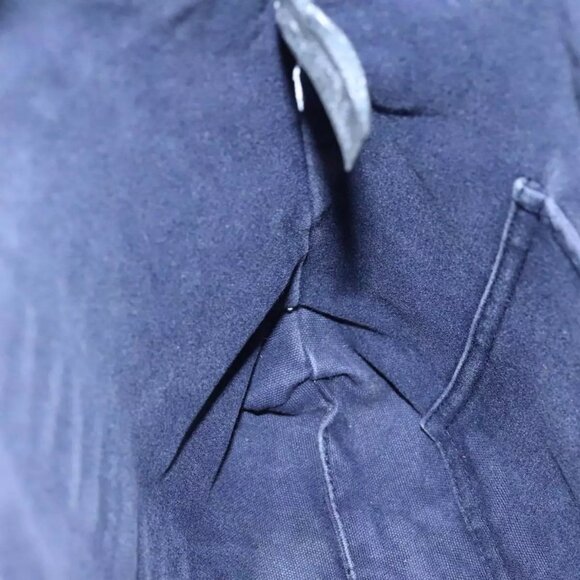 HERMES Fourre Tout Cabas Tote Bag Canvas Navy Khaki Auth ti2566 - Picture 12 of 15